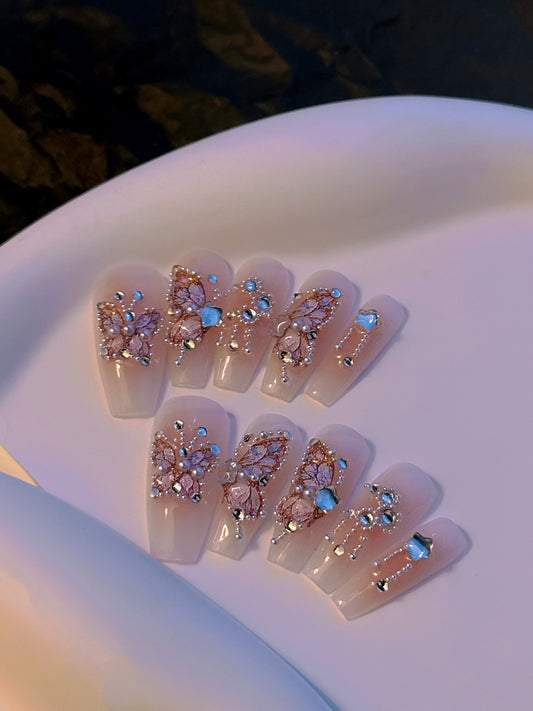 ' La Trouvaille' Press on nails 【Diamond_butterfily】